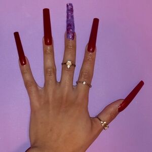 10pcs 3XL Square Maroon With Purple Marble Accent